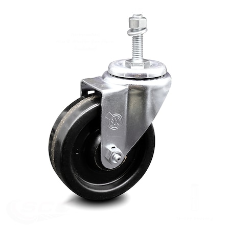 Service Caster 4 Inch Phenolic Wheel Swivel 3/8 Inch Threaded Stem Caster SCC-TS20S414-PHS-381615